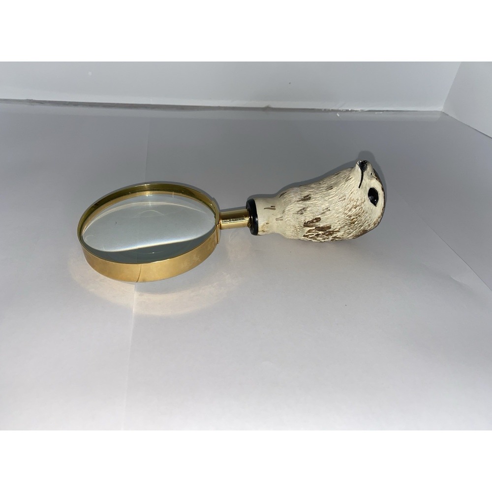 Vintage Carved Handheld Hawk Head Glass Magnifier Office Desk Magnifying Glass